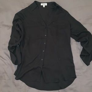 Black button down blouse